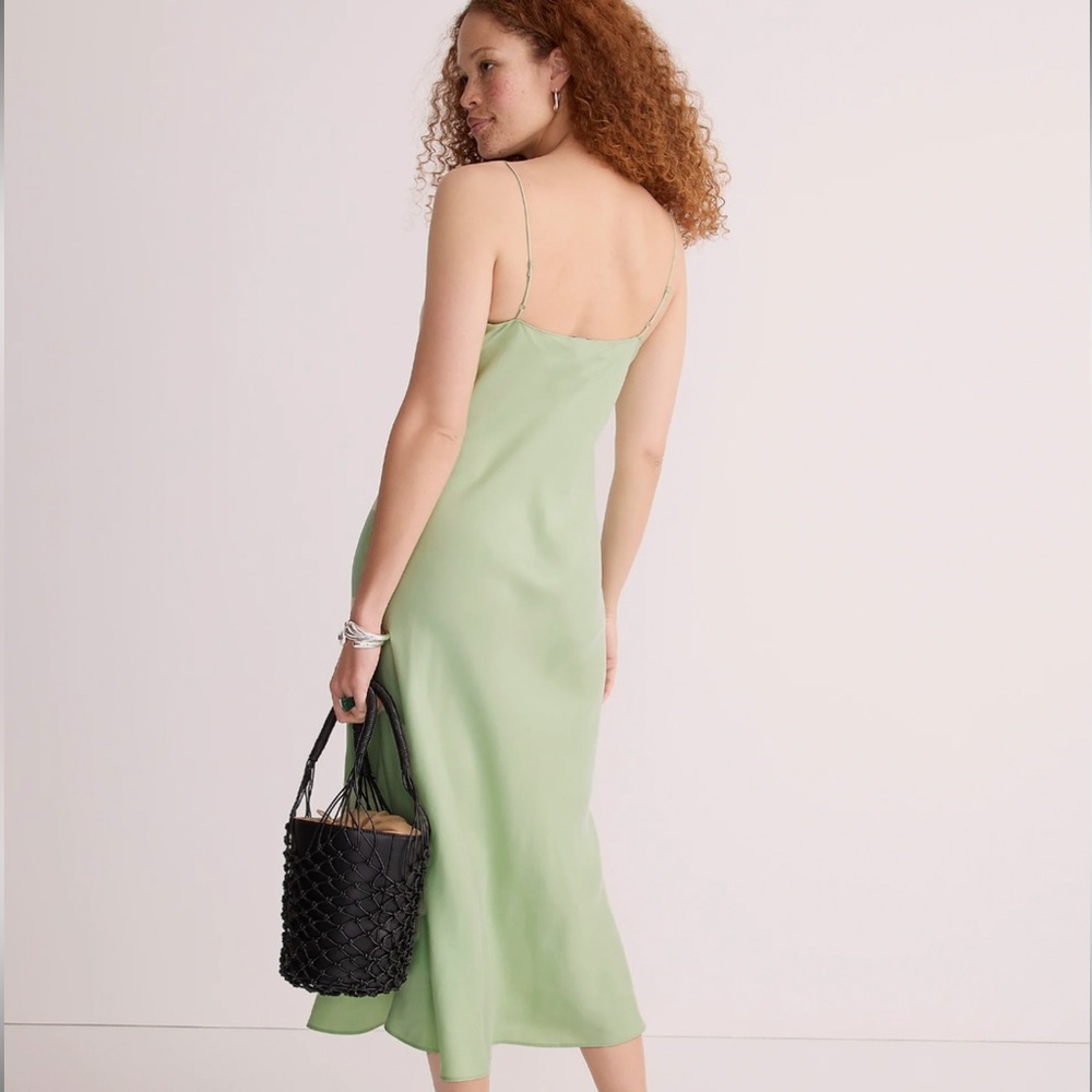 J. Crew - Gwyneth Cupro Sleeveless Slip Dress in Sagebrush Green - Picture 3 of 3